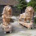 China factory large limestone animal garden stone carved marble lion statue
